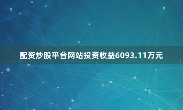 配资炒股平台网站投资收益6093.11万元
